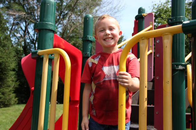 Young boy on playground 