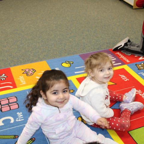 Children on rug 