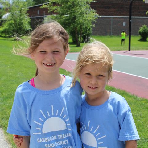 Two children outside 
