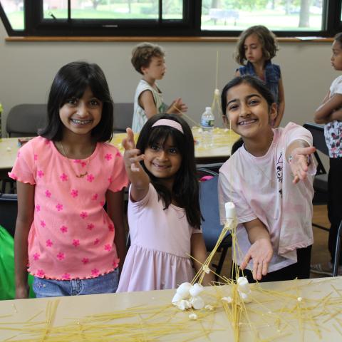 Children at doing STEAM activity 