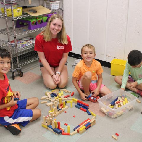 Children playing with legos 